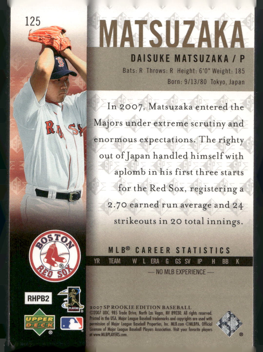 2007 SP Rookie Edition #125 Daisuke Matsuzaka