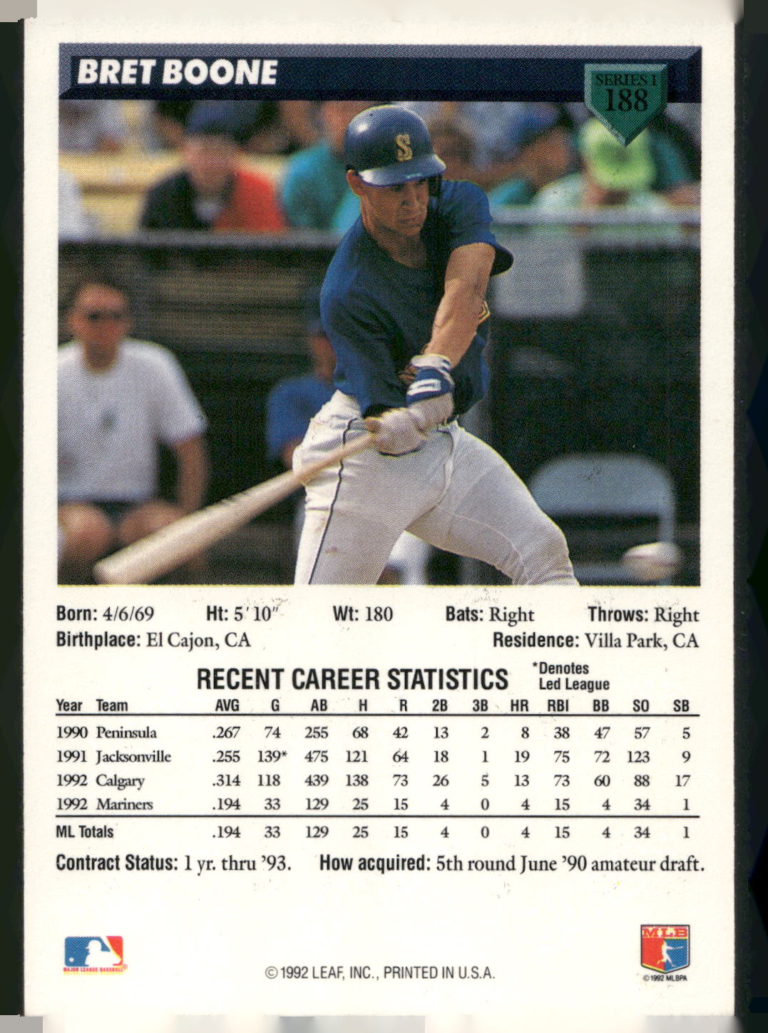 1993 Donruss #188 Bret Boone