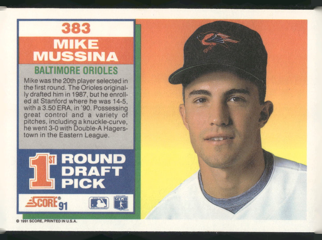 1991 Score #383 Mike Mussina