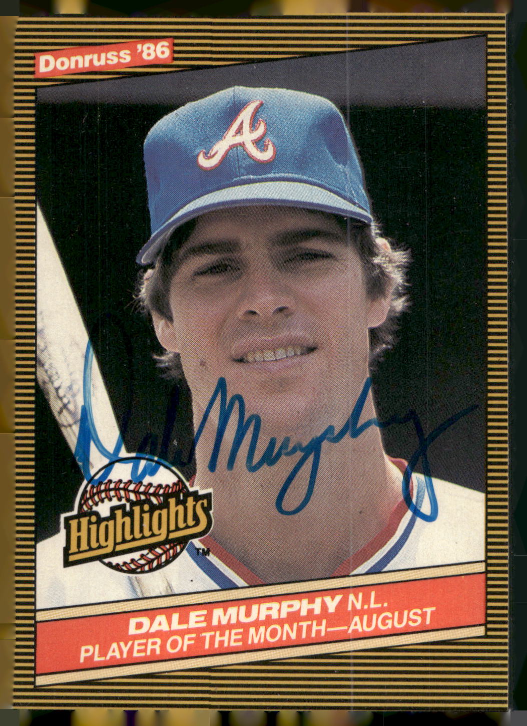 1986 Donruss Highlights #41 Dale Murphy on Card Autograph