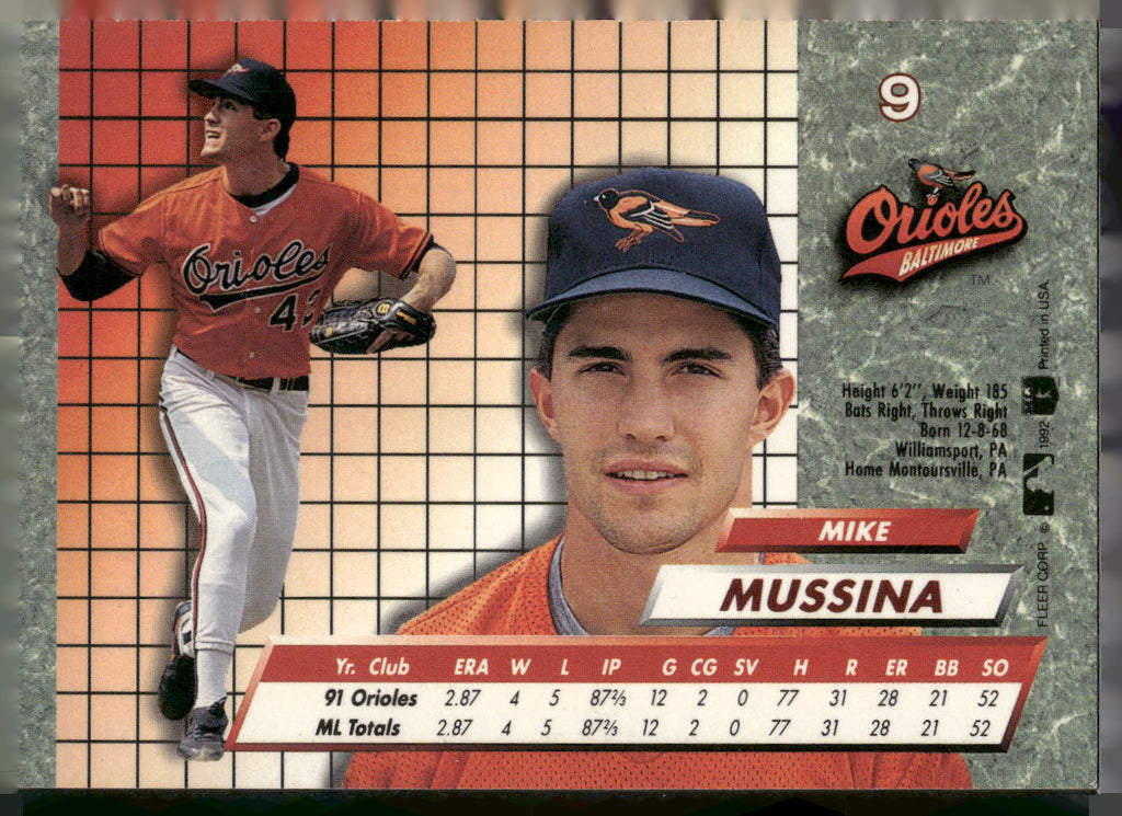1992 Ultra #9 Mike Mussina