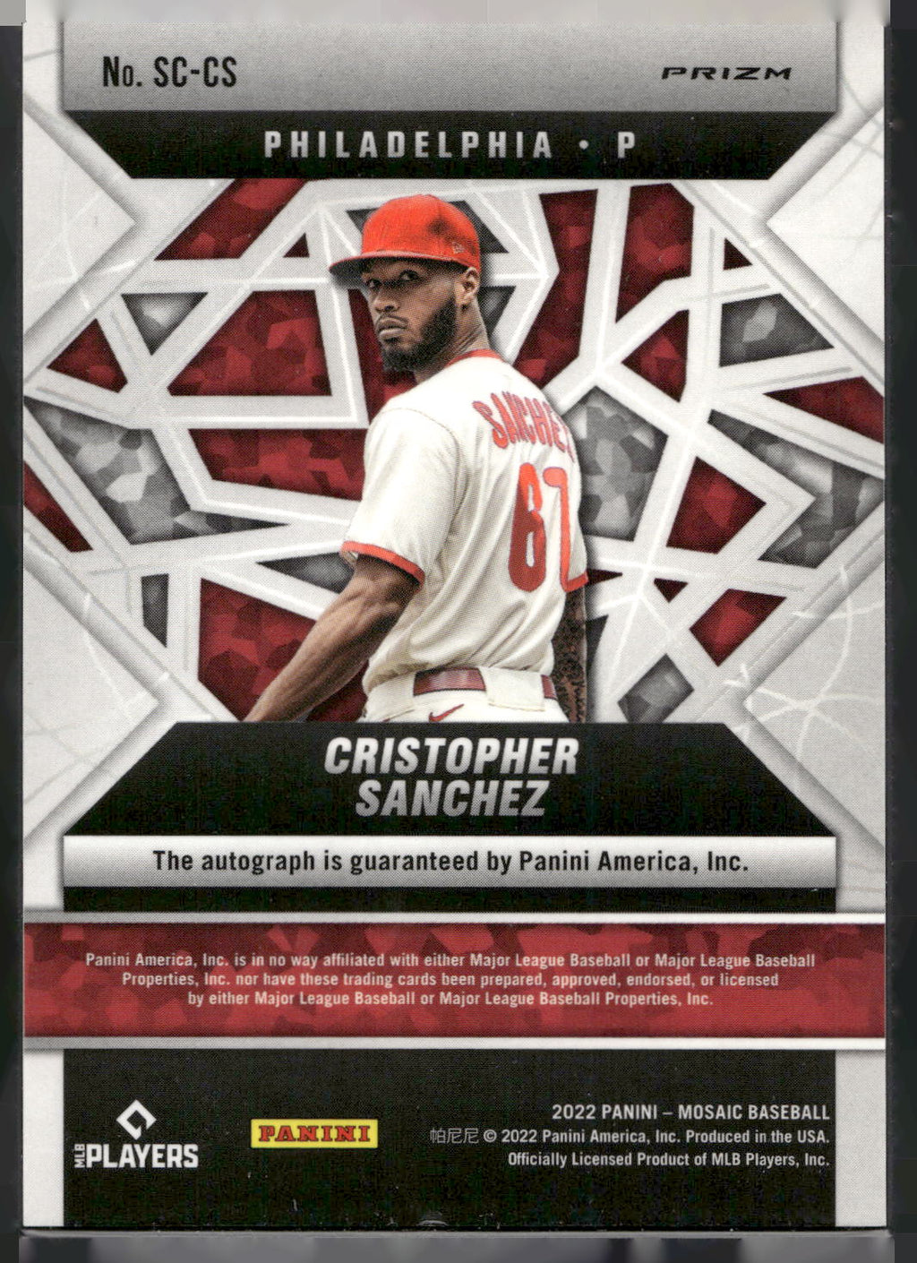 2022 Panini Mosaic #SC-CS Cristopher Sanchez Scripts
