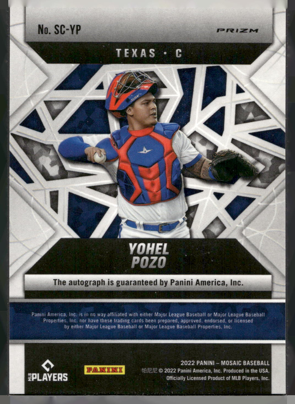 2022 Panini Mosaic #SC-YP Yohel Pozo Scripts