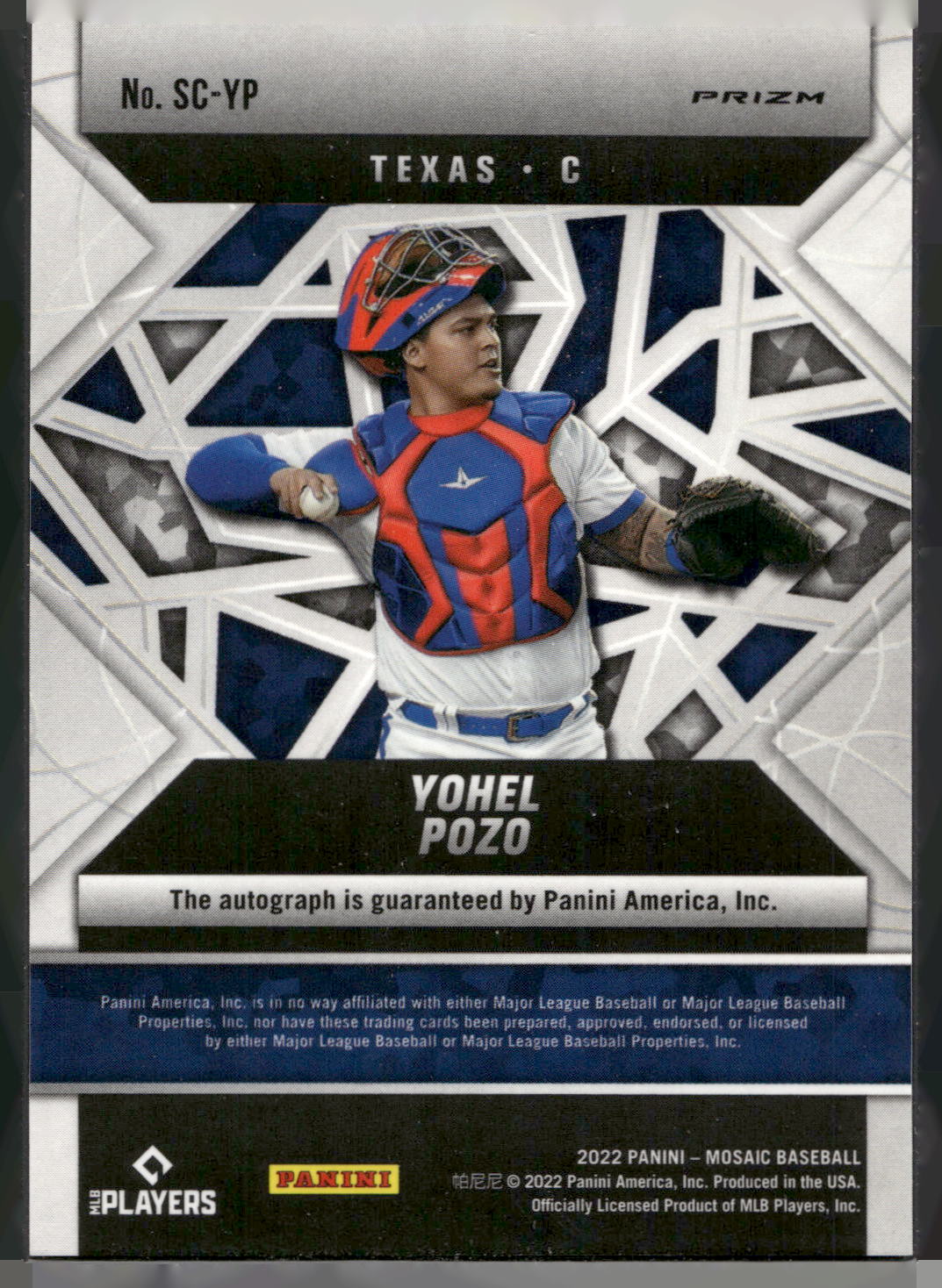 2022 Panini Mosaic #SC-YP Yohel Pozo Scripts