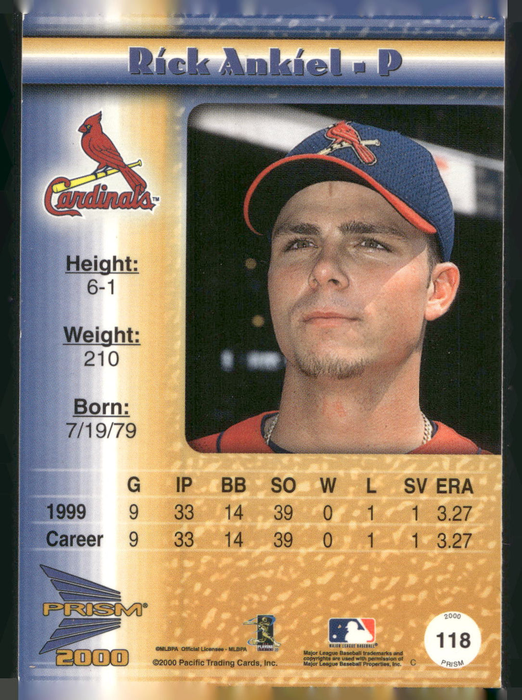 2000 Pacific Prism #118 Rick Ankiel