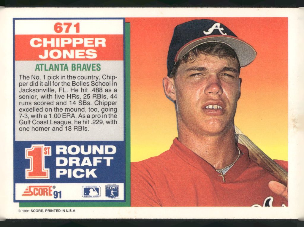 1991 Score #671 Chipper Jones