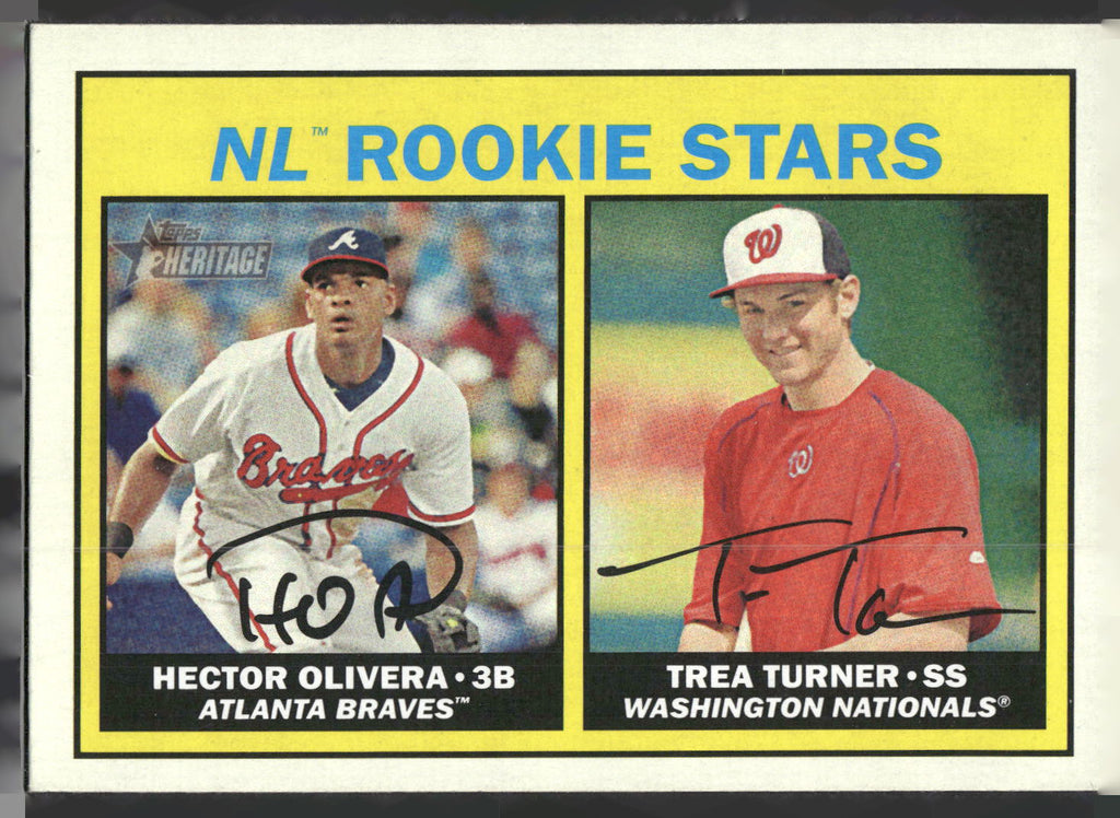 2016 Topps Heritage #180 NL Rookie Stars (Hector Olivera / Trea Turner)
