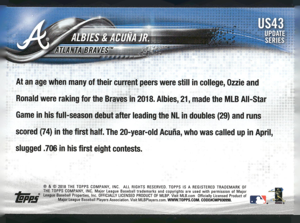 2018 Topps Update #US43 The Future Is Bright (Ronald Acuna Jr. / Ozzie Albies)