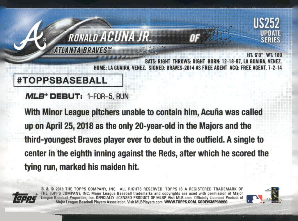 2018 Topps Update #US252 Ronald Acuna Jr.