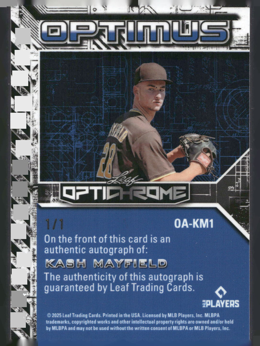 2025 Leaf Optichrome #86 Kash Mayfield Base Crystal Orange #/1