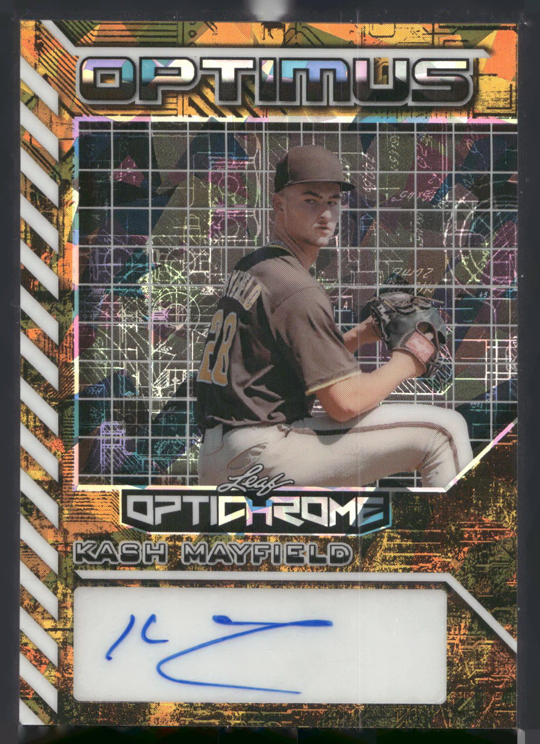 2025 Leaf Optichrome #86 Kash Mayfield Base Crystal Orange #/1