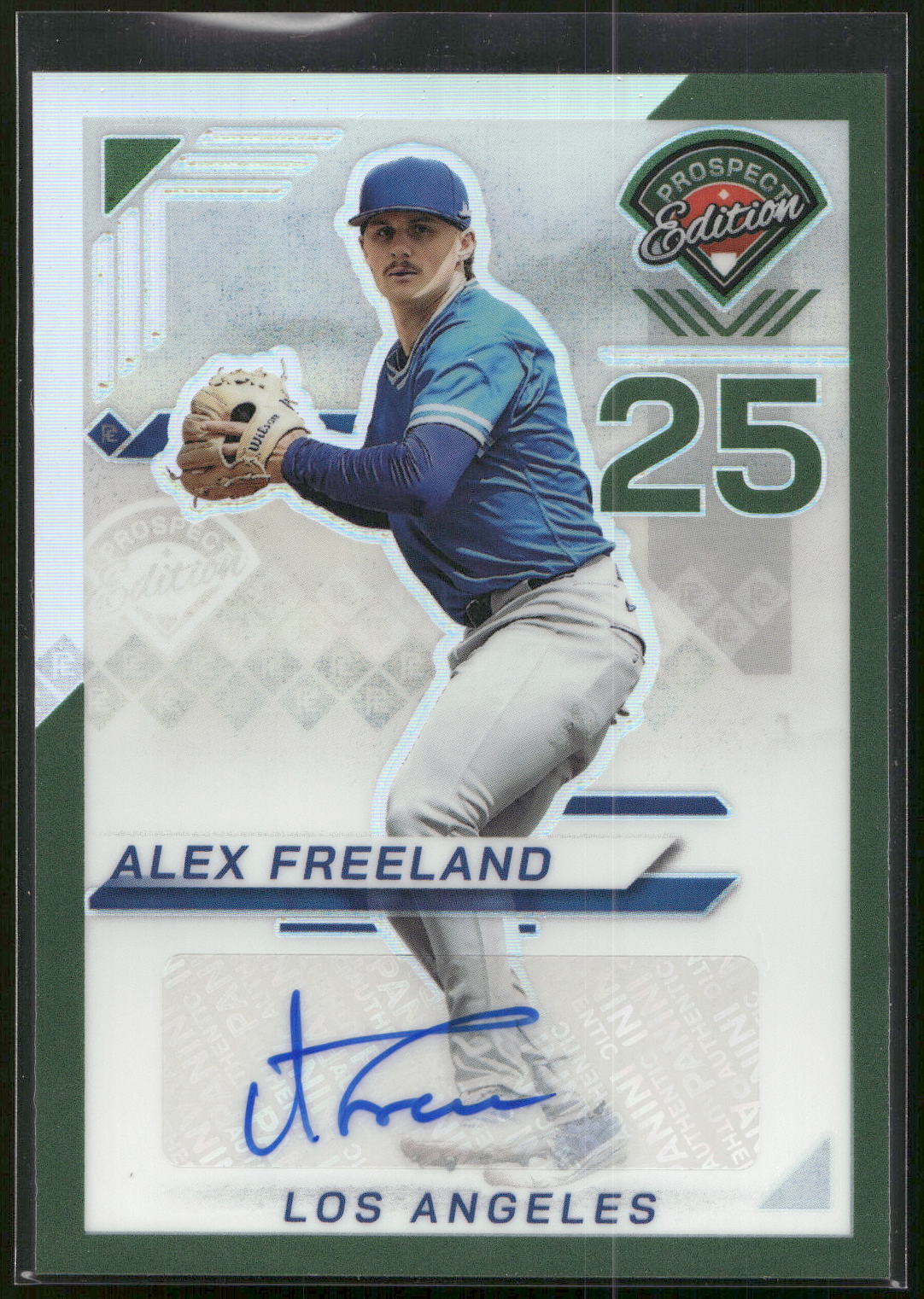 2025 Panini Prospect Edition #71 Alex Freeland Holo Signatures - Green
