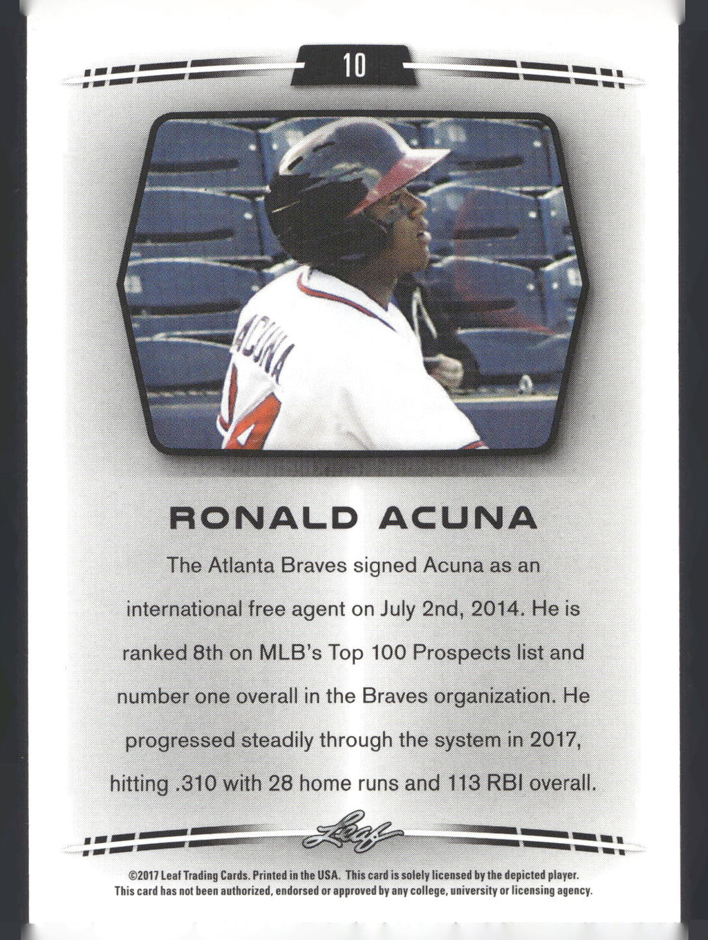 2017 Leaf Retail Exclusive #10 Ronald Acuna