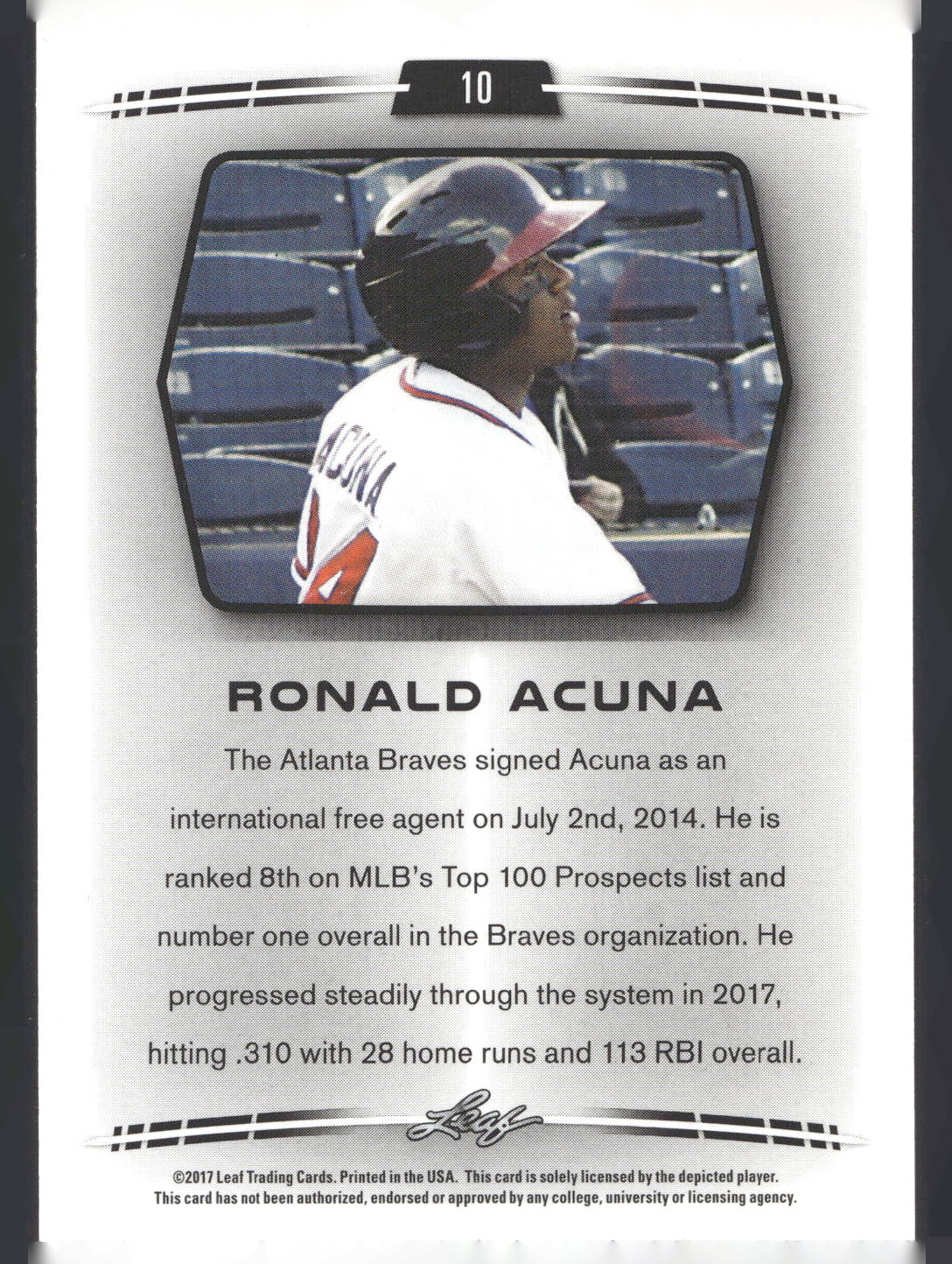 2017 Leaf Retail Exclusive #10 Ronald Acuna