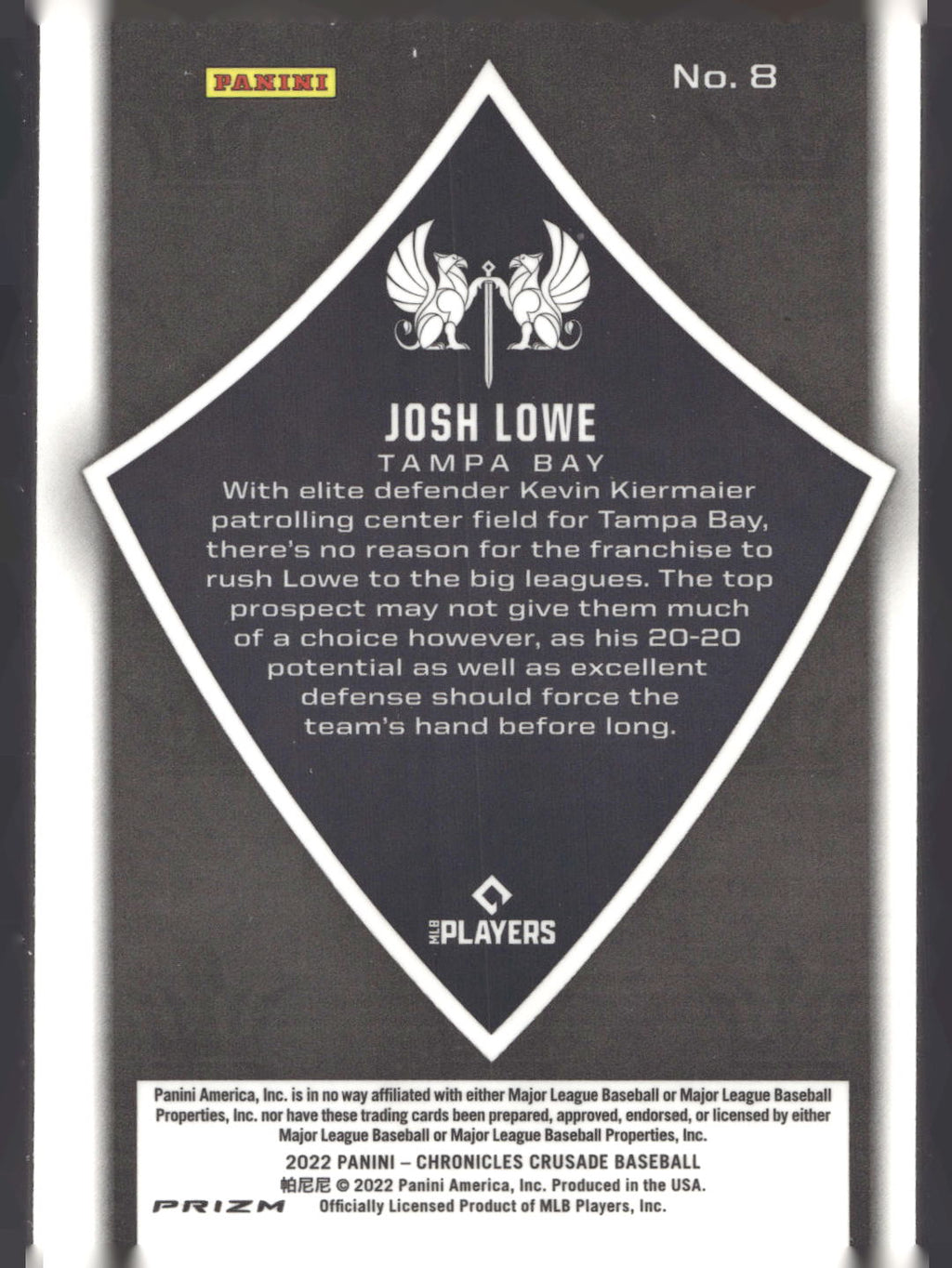 2022 Panini Chronicles #8 Josh Lowe Crusade Building Blocks