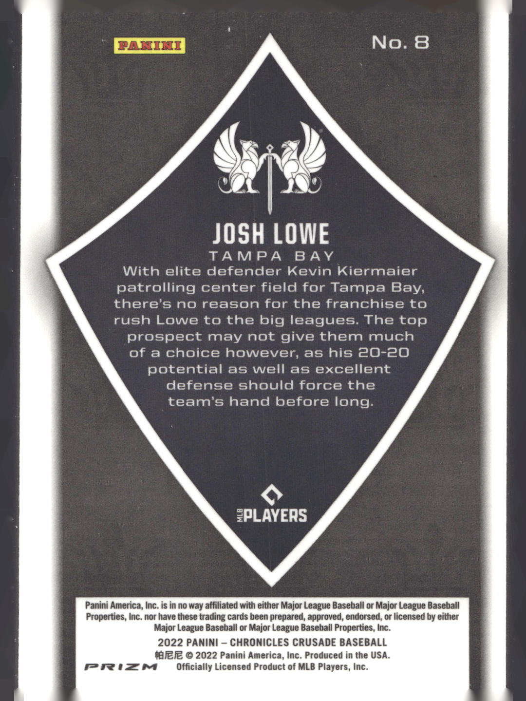 2022 Panini Chronicles #8 Josh Lowe Crusade Building Blocks
