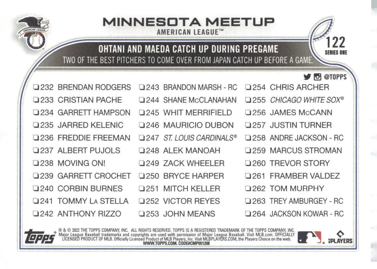 2022 Topps #122 Minnesota Meetup