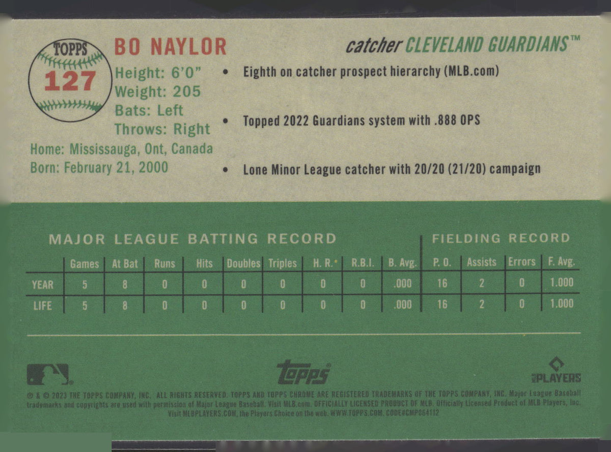2023 Topps Chrome Platinum Anniversary #127 Bo Naylor