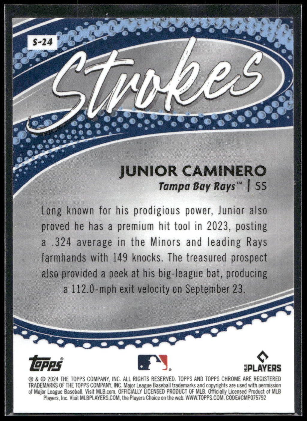 2024 Topps Chrome #S-24 Junior Caminero Strokes