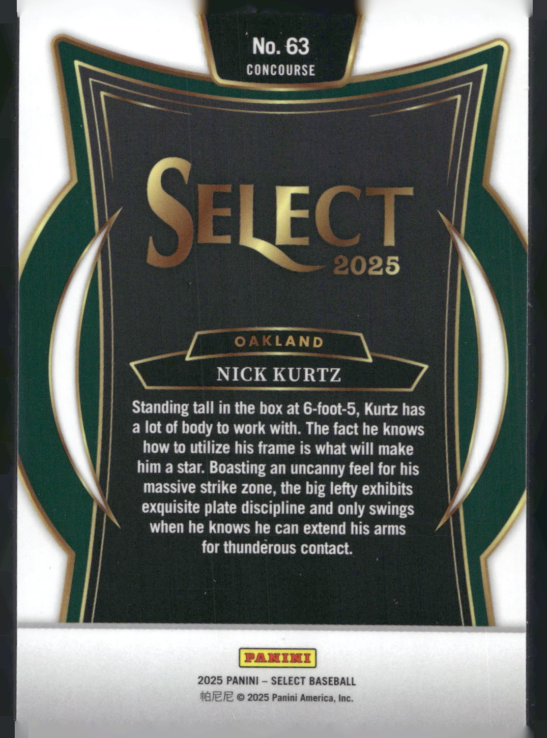 2025 Panini Select #63 Nick Kurtz