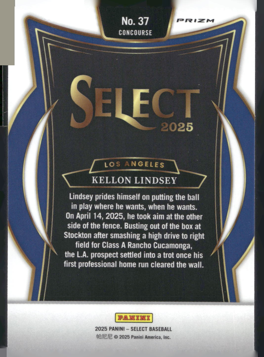 2025 Panini Select #37 Kellon Lindsey Red and Green Ice Prizms