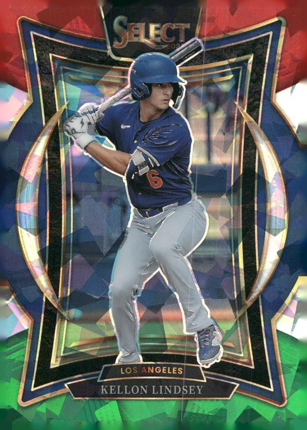 2025 Panini Select #37 Kellon Lindsey Red and Green Ice Prizms