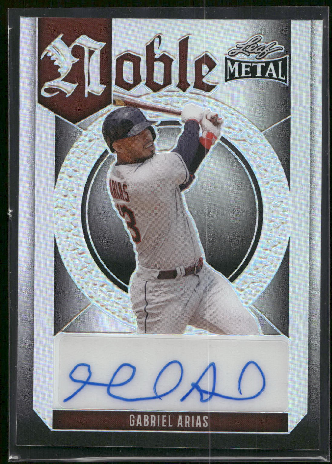 2023 Leaf Metal #N-GA1 Gabriel Arias Noble Autographs Silver Prismatic #/10