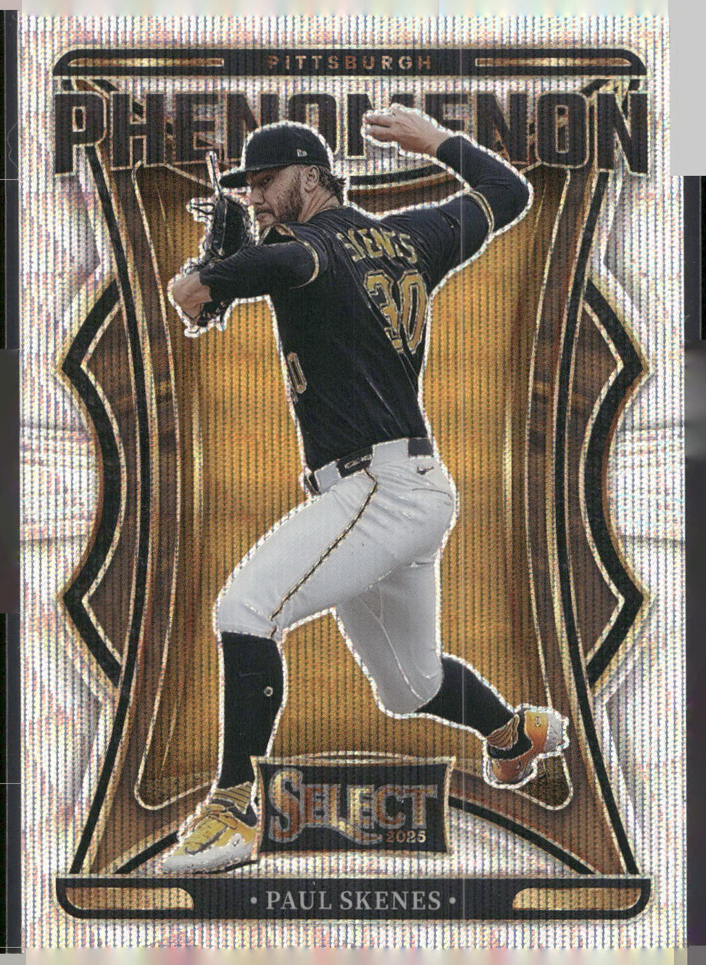 2025 Panini Select #17 Paul Skenes Phenomenon Silver Wave Prizm #/199