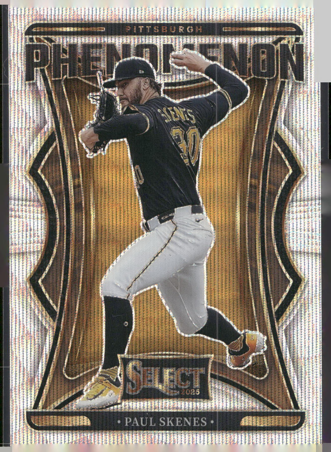2025 Panini Select #17 Paul Skenes Phenomenon Silver Wave Prizm #/199