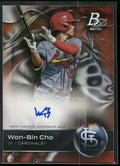 2023 Bowman Platinum #TOP-92 Won-Bin Cho Top Prospect Autographs Orange #/25