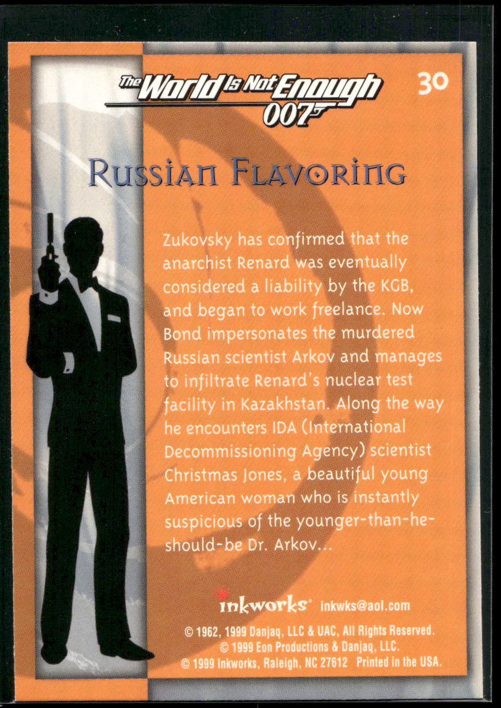 1999 Inkworks James Bond The World Is Not Enough #30 Russian Flavoring