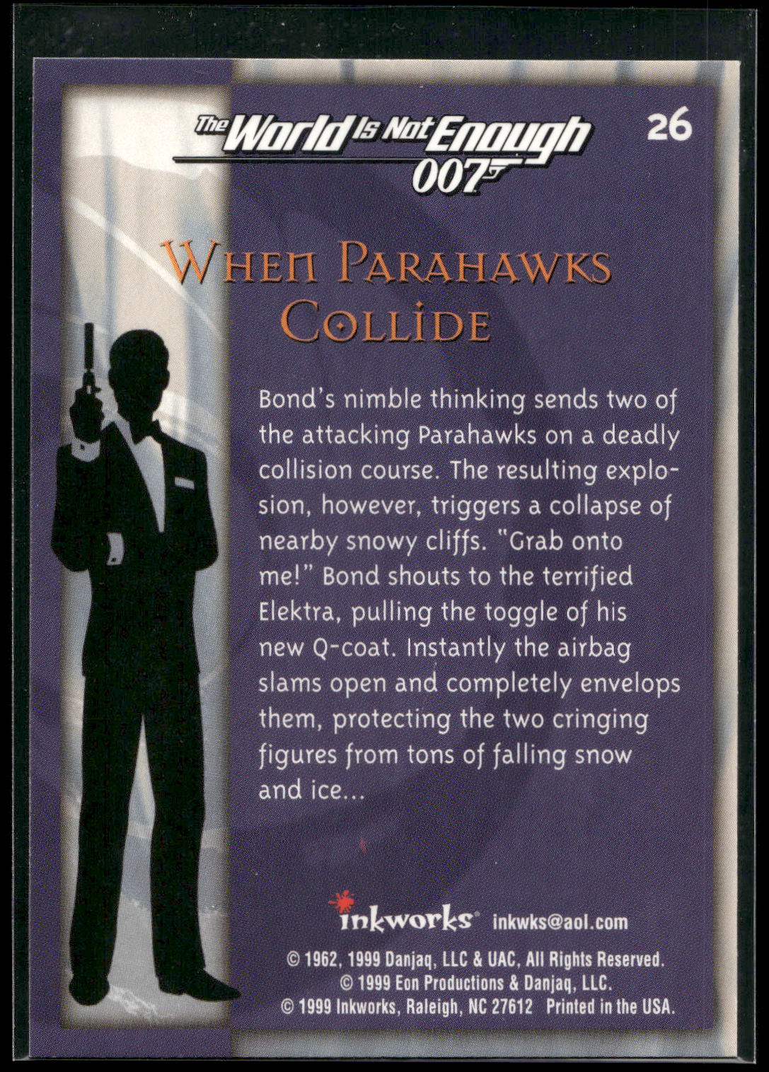 1999 Inkworks James Bond The World Is Not Enough #26 When Parahawks Collide