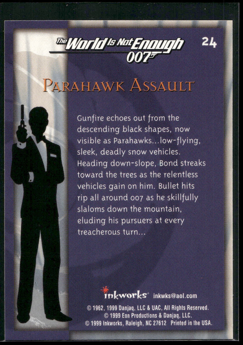 1999 Inkworks James Bond The World Is Not Enough #24 Parahawk Assault