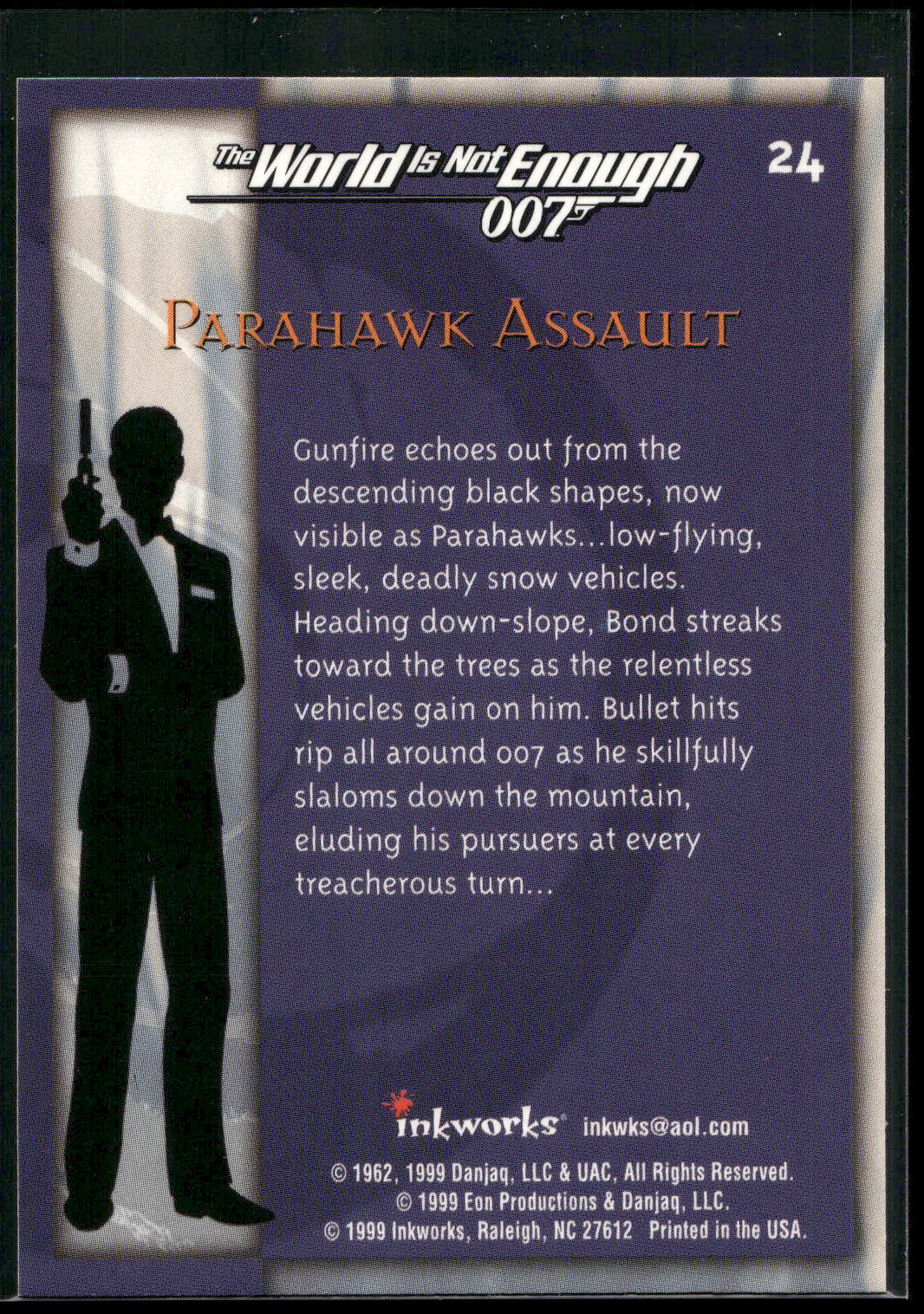 1999 Inkworks James Bond The World Is Not Enough #24 Parahawk Assault
