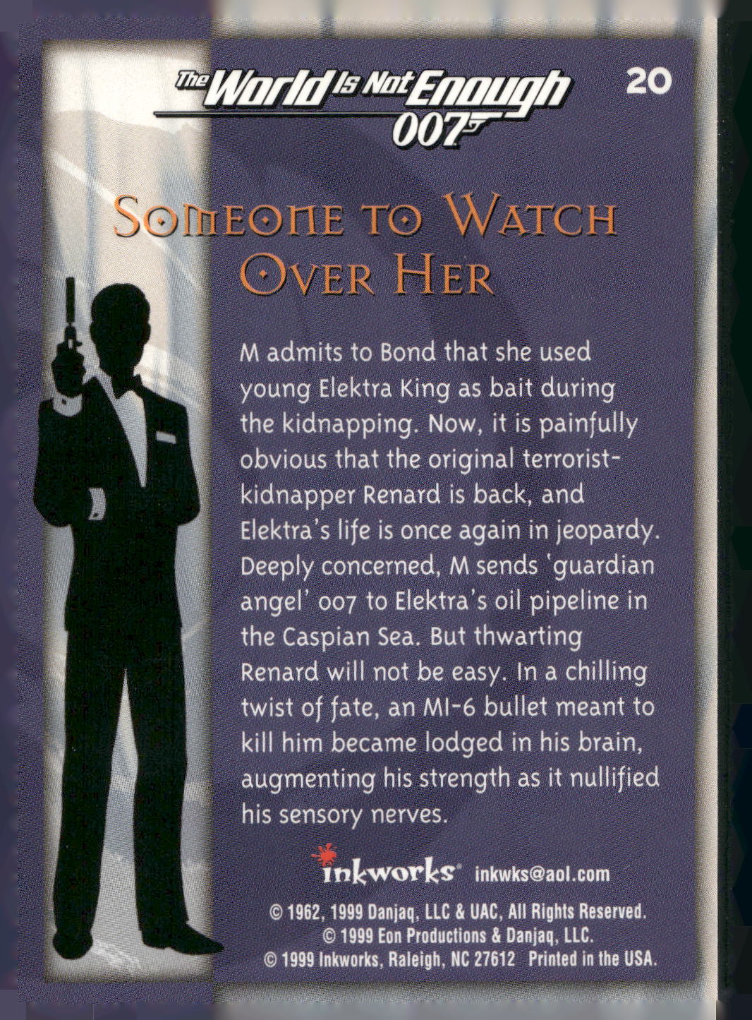 1999 Inkworks James Bond The World Is Not Enough #20 Someone to Watch Over Her