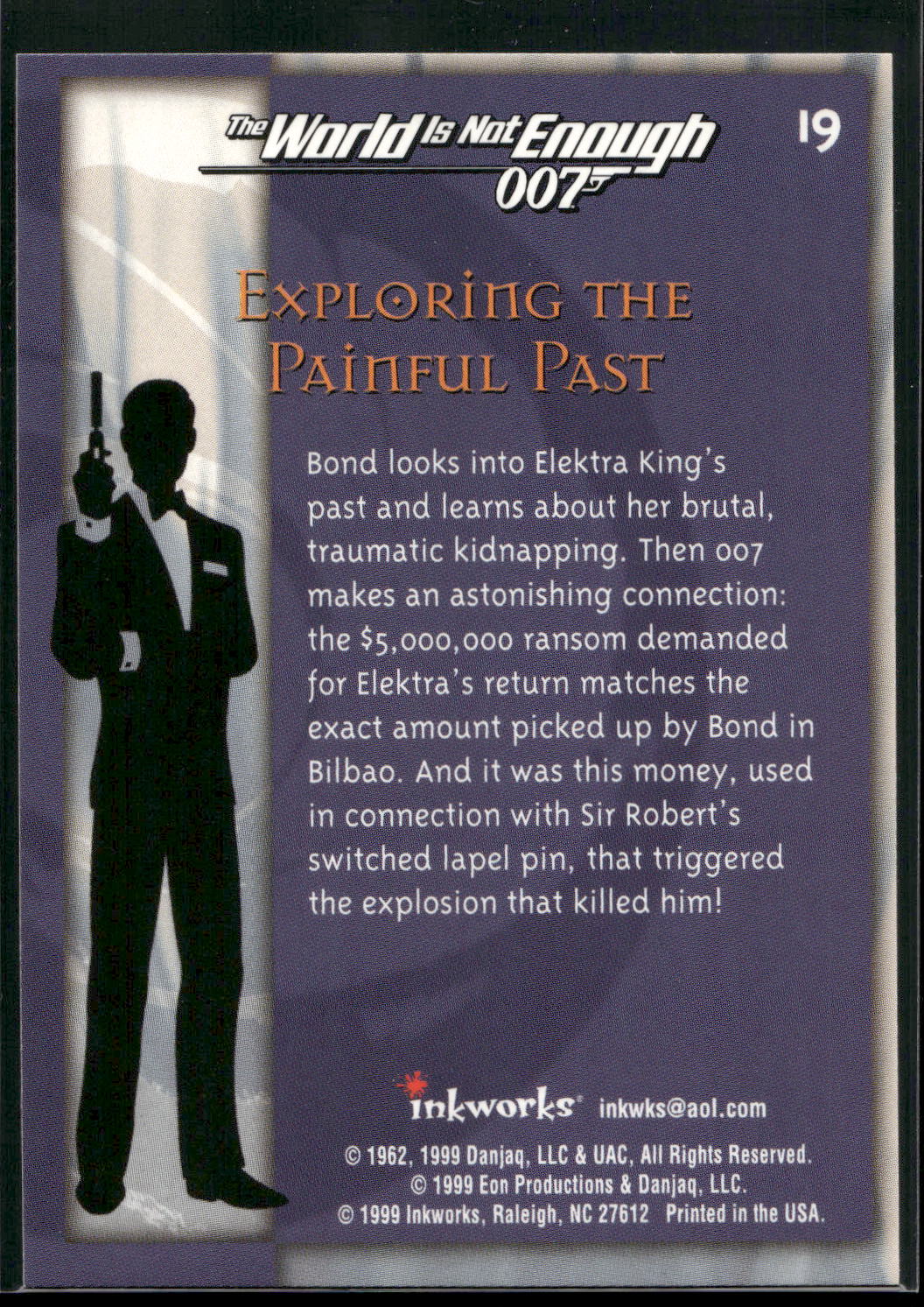 1999 Inkworks James Bond The World Is Not Enough #19 Exploring the Painful Past