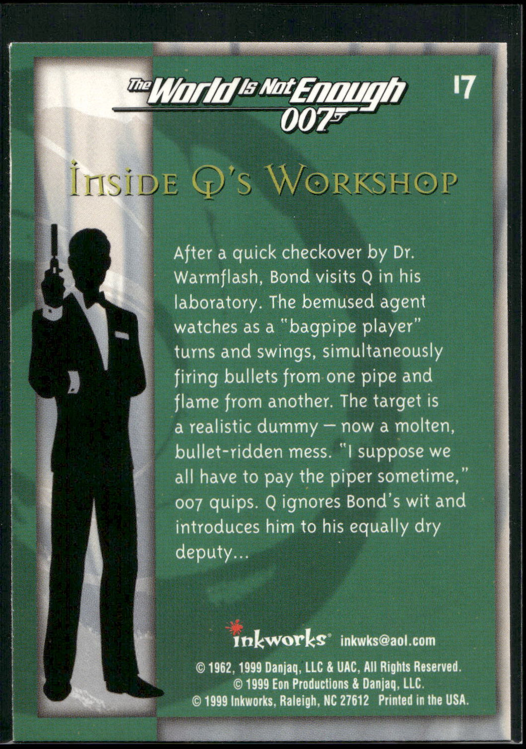 1999 Inkworks James Bond The World Is Not Enough #17 Inside Q's Workshop