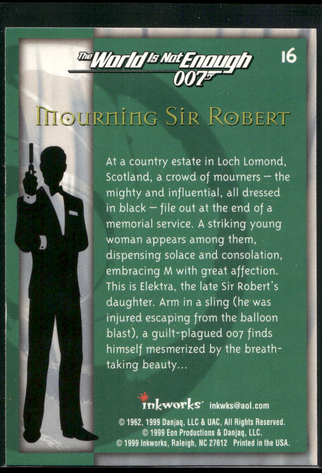 1999 Inkworks James Bond The World Is Not Enough #16 Mourning Sir Robert