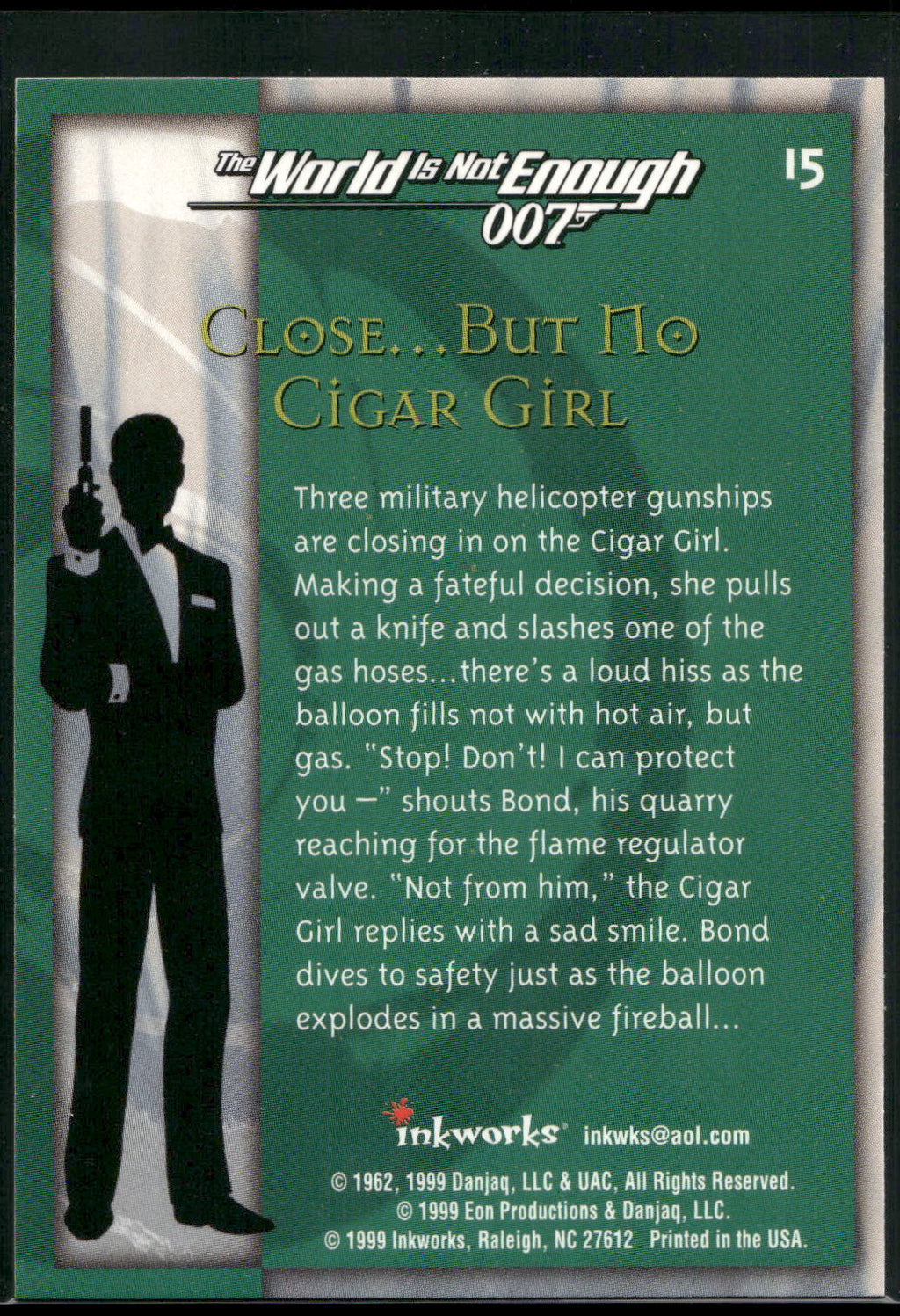 1999 Inkworks James Bond The World Is Not Enough #15 Close... But No Cigar Girl