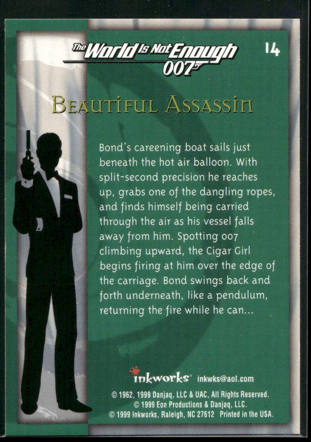 1999 Inkworks James Bond The World Is Not Enough #14 Beautiful Assassin