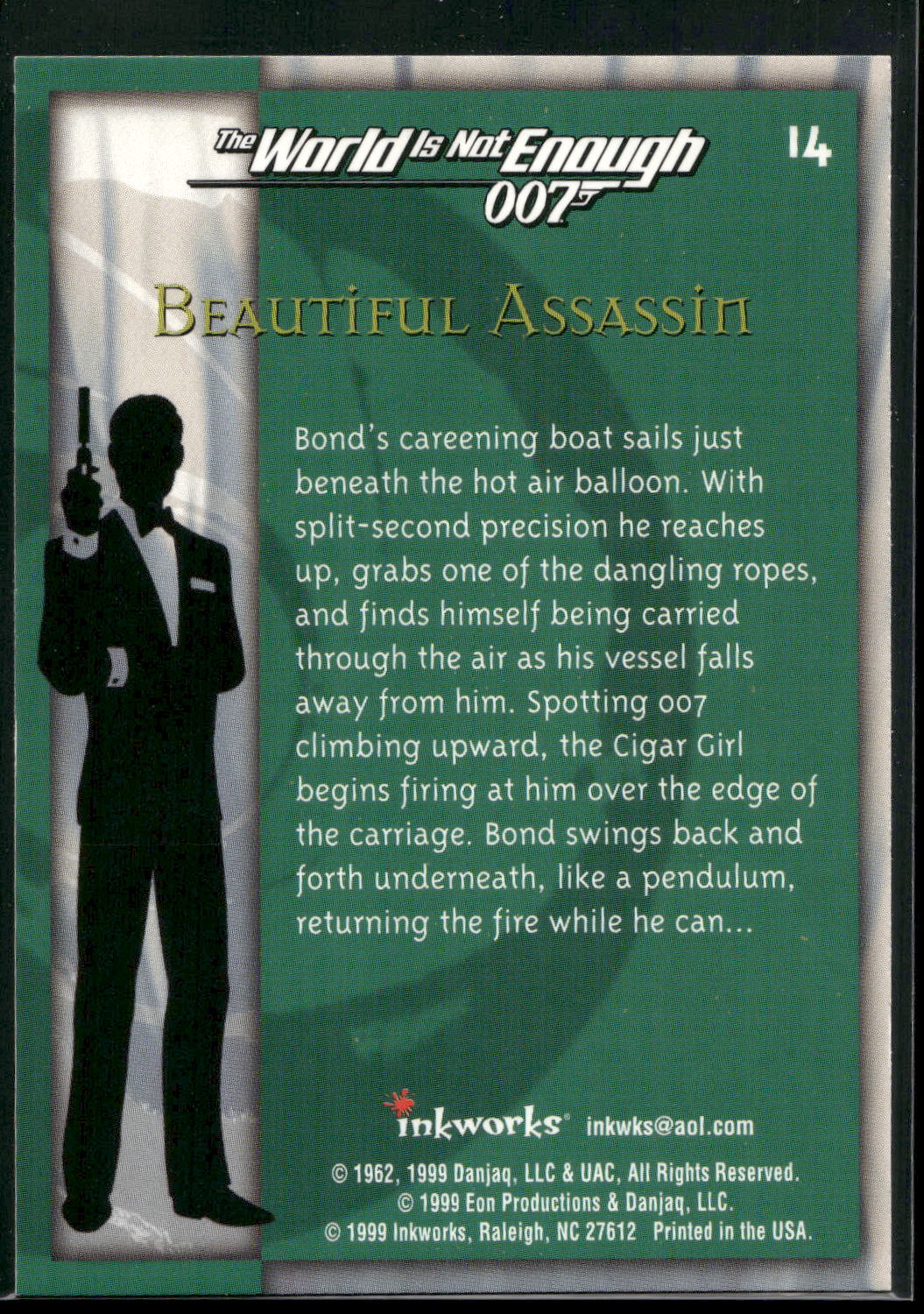 1999 Inkworks James Bond The World Is Not Enough #14 Beautiful Assassin