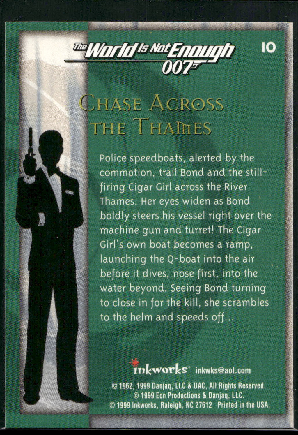 1999 Inkworks James Bond The World Is Not Enough #10 Chase Across the Thames