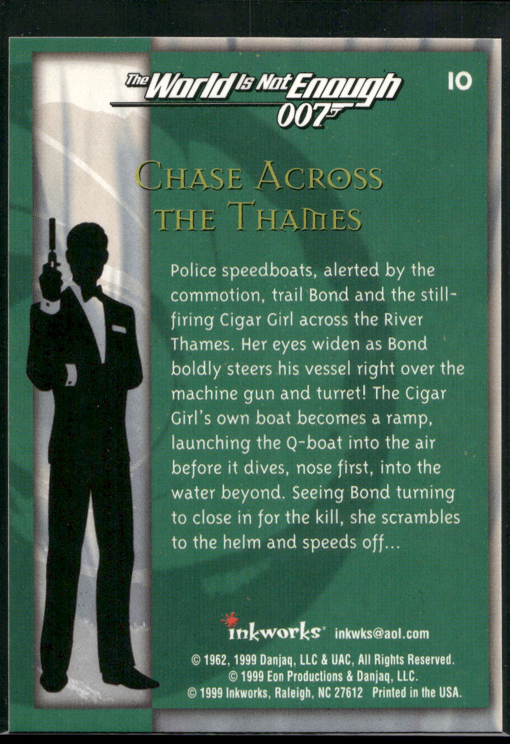 1999 Inkworks James Bond The World Is Not Enough #10 Chase Across the Thames