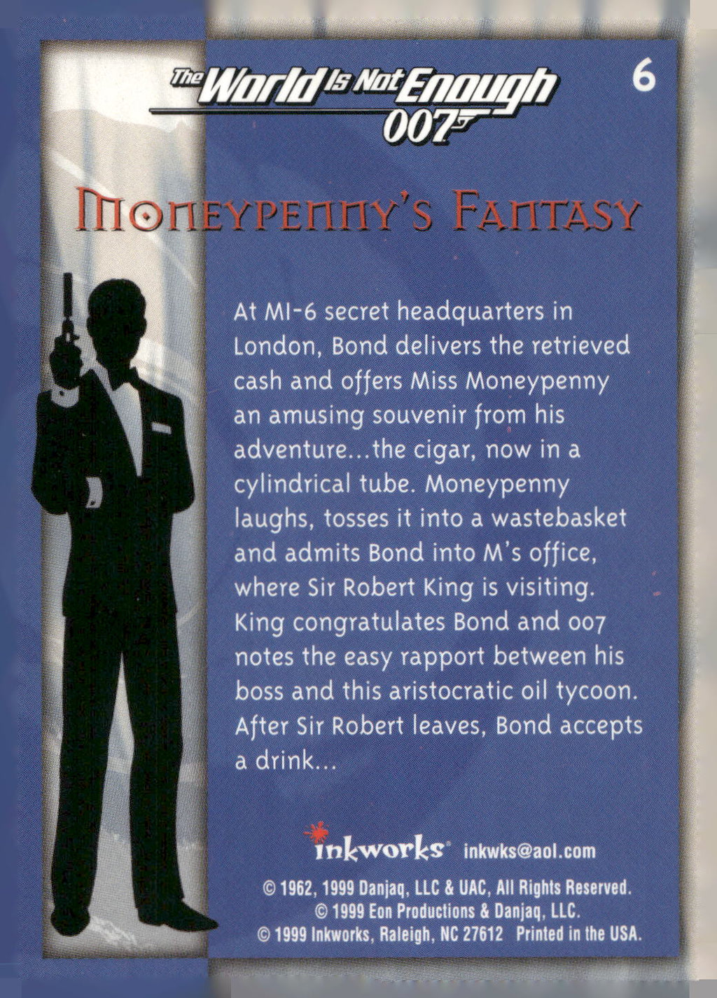 1999 Inkworks James Bond The World Is Not Enough #6 Moneypenny's Fantasy