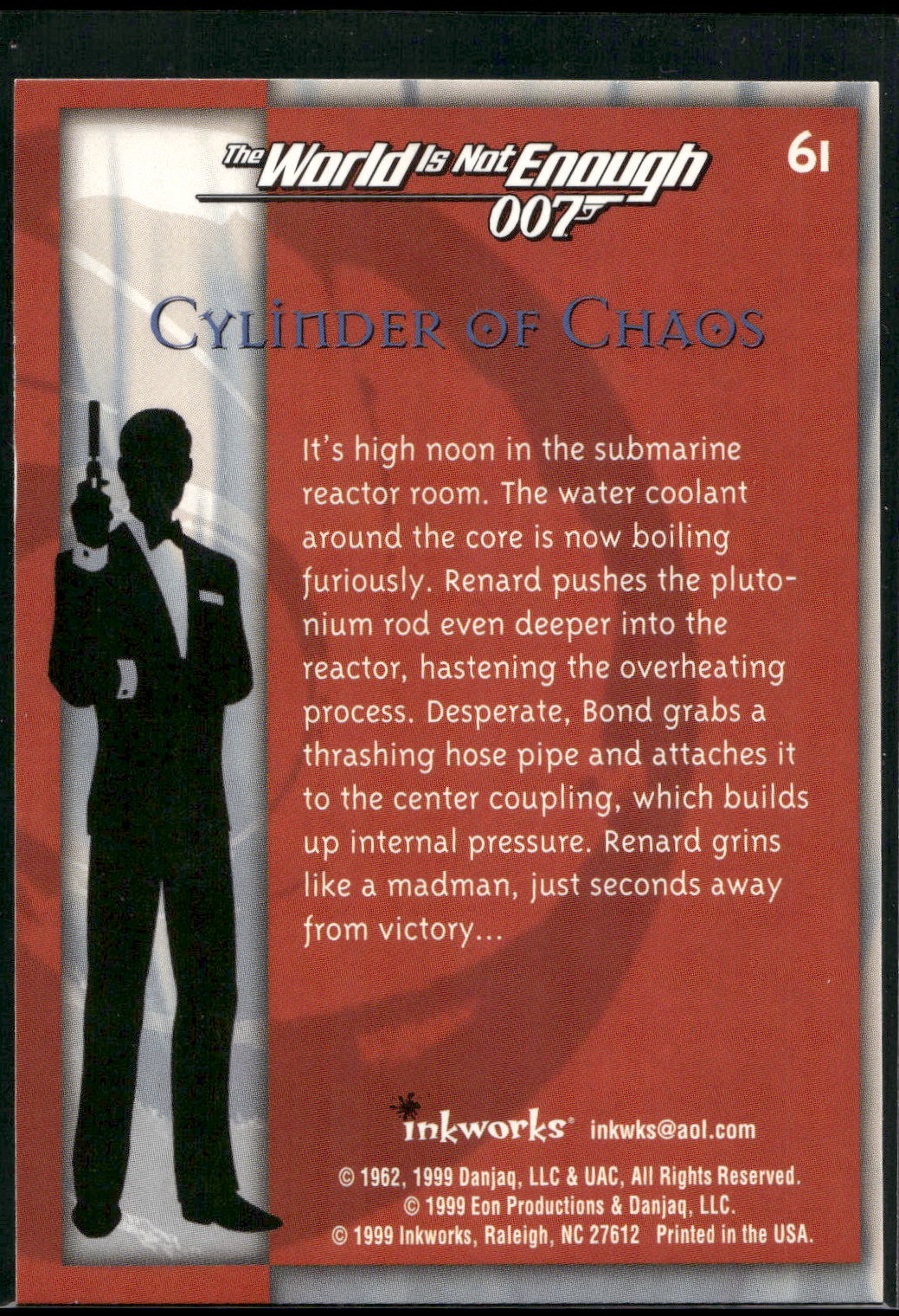 1999 Inkworks James Bond The World Is Not Enough #61 Cylinder of Chaos