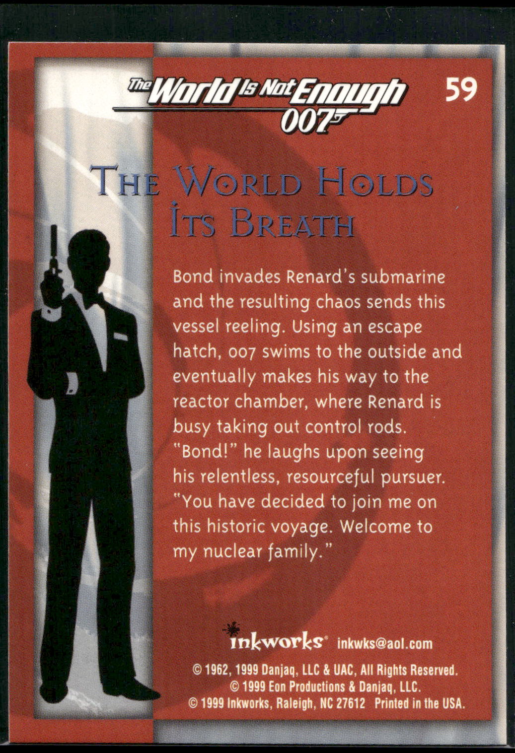 1999 Inkworks James Bond The World Is Not Enough #59 The World Holds Its Breath