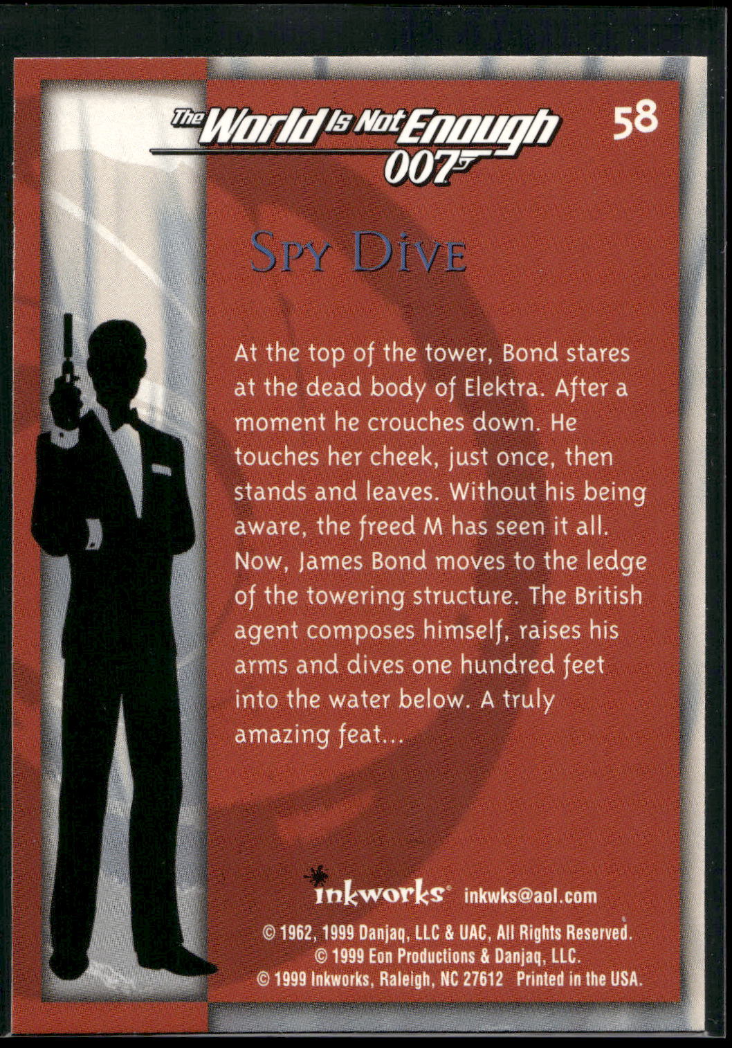 1999 Inkworks James Bond The World Is Not Enough #58 Spy Dive