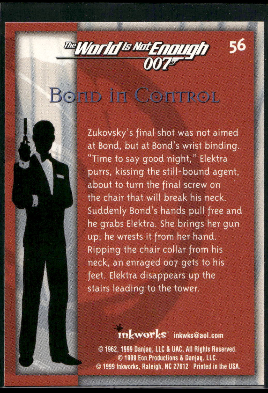 1999 Inkworks James Bond The World Is Not Enough #56 Bond in Control