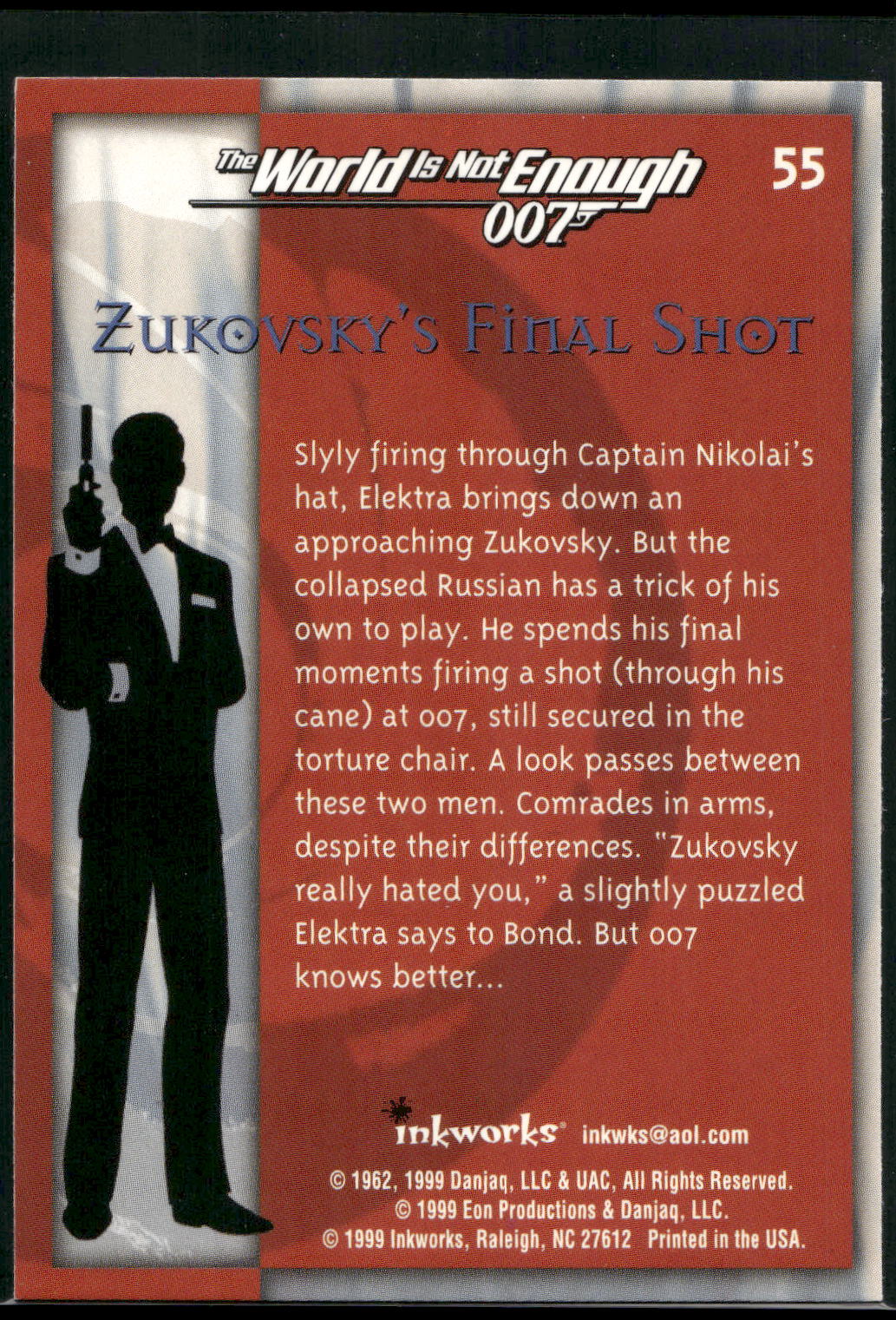 1999 Inkworks James Bond The World Is Not Enough #55 Zukovsky's Final Shot