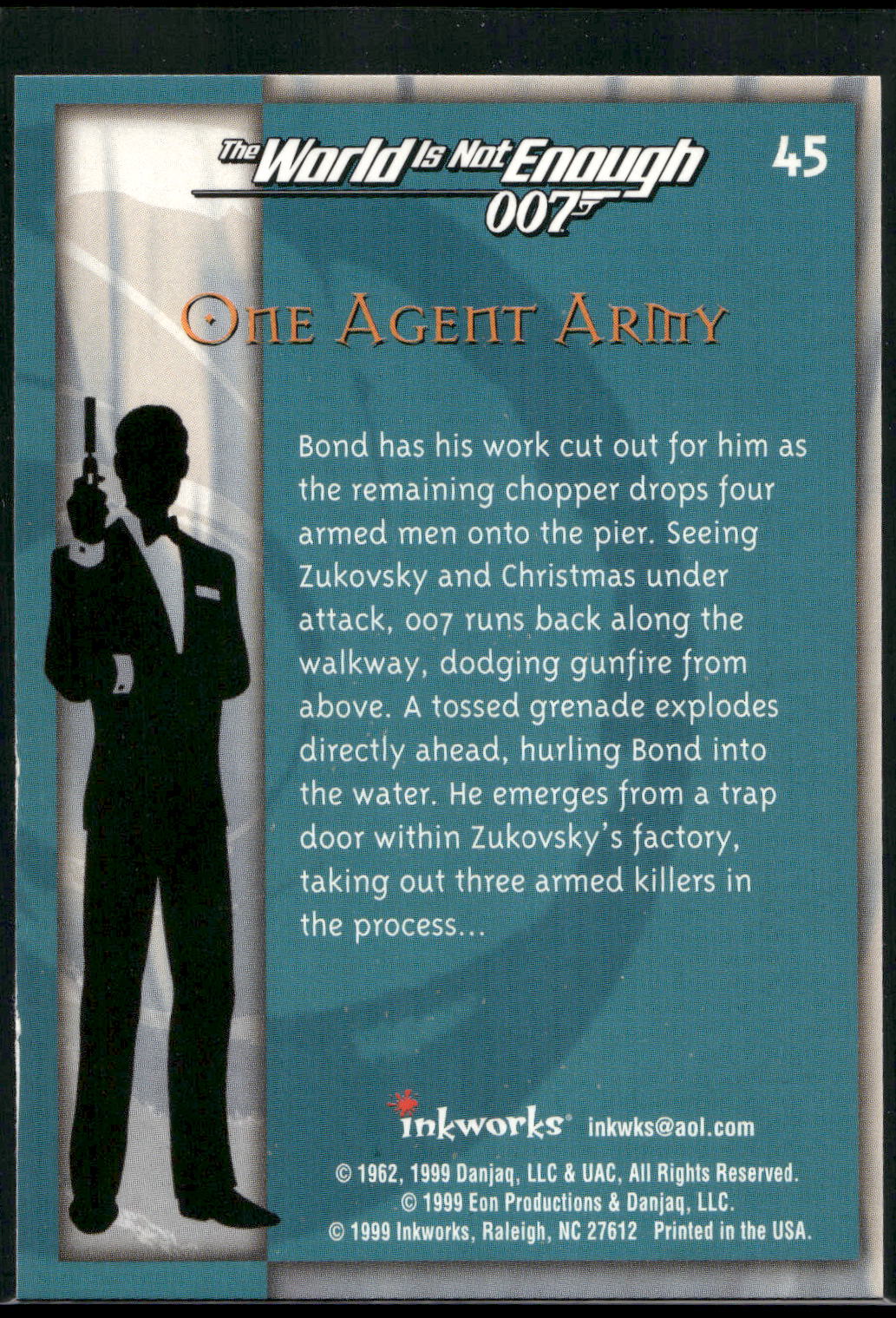 1999 Inkworks James Bond The World Is Not Enough #45 One Agent Army